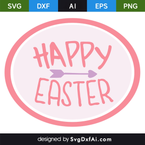 Happy Easter Circle Right Arrow SVG, PNG, DXF Design