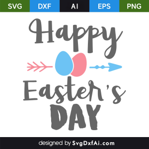 Happy Easter Day Arrow SVG, PNG, DXF Design