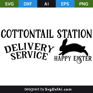 Cottontail Happy Easter Delivery Service SVG, PNG, DXF Design