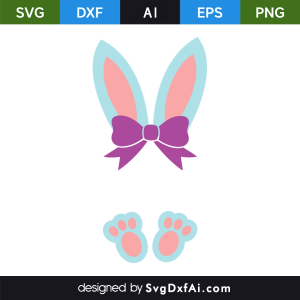 Easter Bunny Monogram APS SVG, PNG, DXF Design