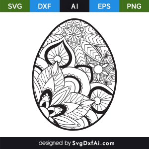 Easter Egg Mandala SVG, PNG, DXF Design