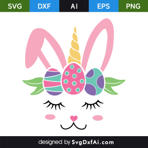 Easter Eggs Cute Bunny Ears SVG, PNG, DXF Design