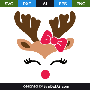 Christmas Face with Santa Hat and Red Nose SVG, PNG, DXF Design