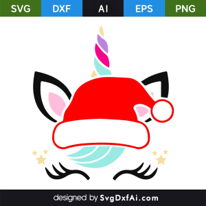 Christmas Hat Reindeer Face SVG, PNG, DXF Design