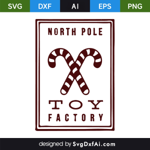 Christmas Mail Envelope North Pole Toy Factory SVG, PNG, DXF Design