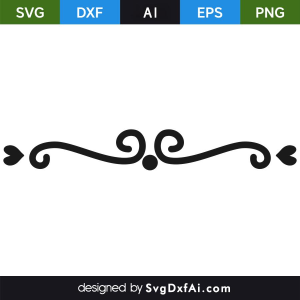 Divider Side Heart SVG, PNG, DXF Design