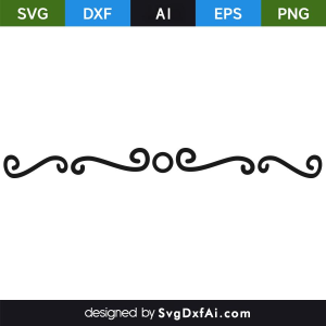 Divider with Five Evenly Spaced Sections SVG, PNG, DXF Design