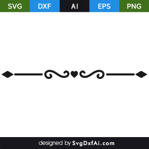 Heart Divider SVG, PNG, DXF Design