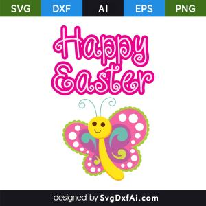 Easter Butterfly SVG, PNG, DXF Design